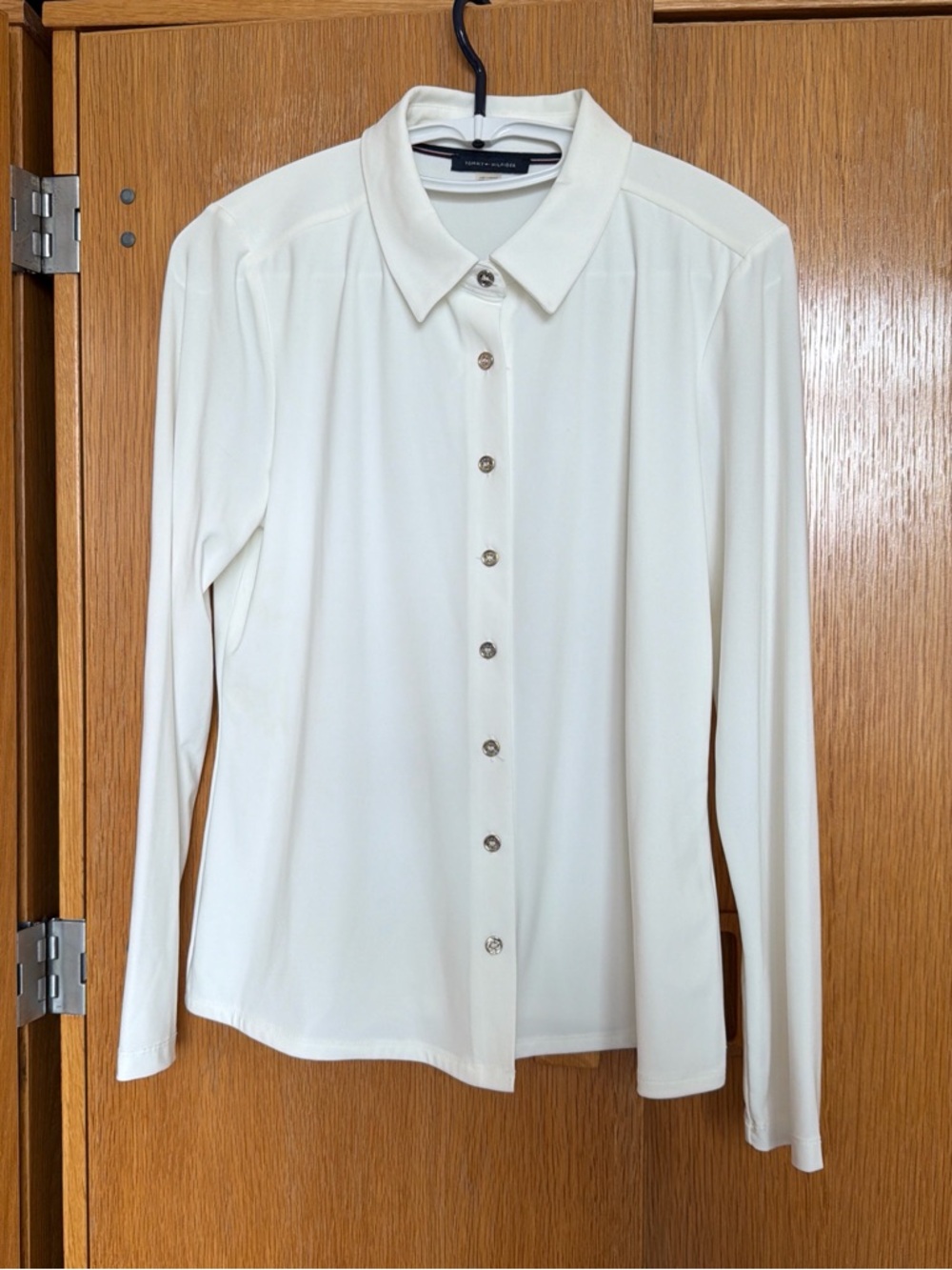 Tommy Hilfiger Cream white Long-Sleeve Button-Down Shirt